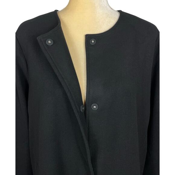 J.jill Soft-brushed Flounce-hem Jacket In Black Medium Minimalist Contemporary - Picture 3 of 8